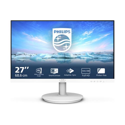 Philips V-line 271V8AW - Écran LED - 27" - 1920 x 1080 Full HD (1080p) @ 75 Hz - IPS - 250 cd/m² - 1000:1 - 4 ms - HDMI, VGA - haut-parleurs - blanc texturé