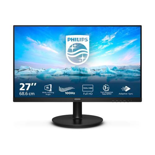 Philips V-line 271V8LAB - Écran LED - 27" - 1920 x 1080 Full HD (1080p) @ 100 Hz - VA - 250 cd/m² - 4000:1 - 4 ms - HDMI, VGA - haut-parleurs - noir texturé