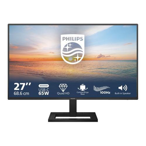 Philips 27E1N1600AE - Écran LED - 27" - 2560 x 1440 QHD @ 100 Hz - IPS - 1500:1 - 1 ms - HDMI, USB-C - haut-parleurs - noir