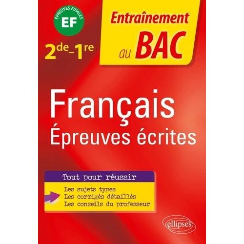 Français Épreuves Écrites - 2nd - 1re