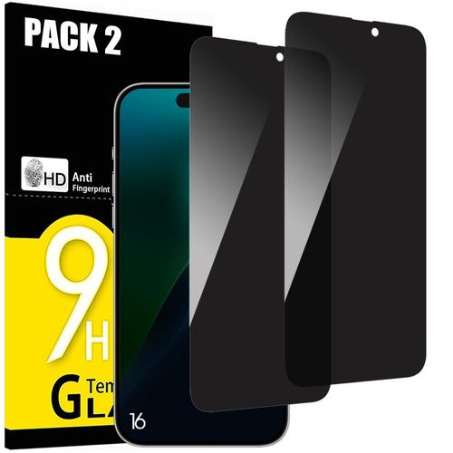 2 Verres Trempés Anti-Espion Pour Iphone 16, Protection D'écran Anti-Rayures 9h - E.F.Connection