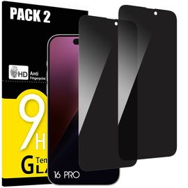 2 Verres Trempés Anti-Espion Pour Iphone 16 Pro, Protection D'écran - E.F.Connection