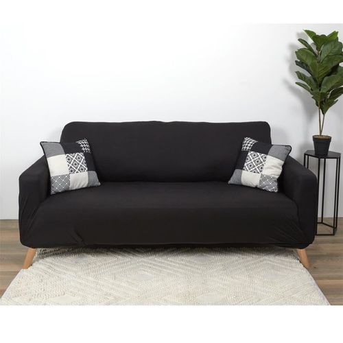 Housse De Canapé 3 Places "Extensible" 80x230cm Noir