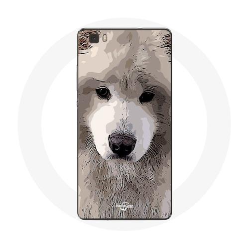 Coque Pour Huawei P8 Samoyède Gris Race De Chiens