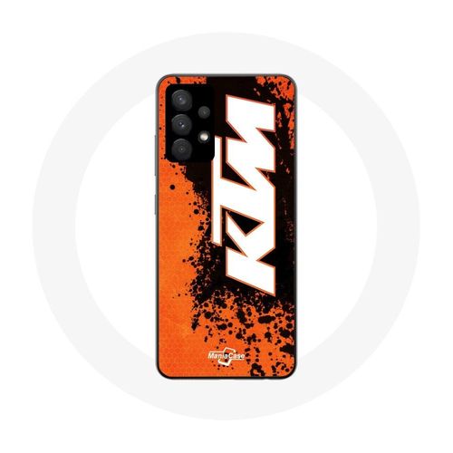 Coque Pour Samsung Galaxy A32 Ktm Logo Blanc Fond Orange