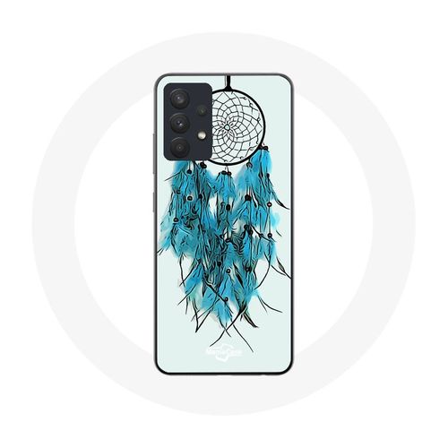 Coque Pour Samsung Galaxy A32 Attrape Rêve Bleu Fond Blanc