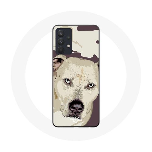 Coque Pour Samsung Galaxy A32 Chien De Pitbull Blanc