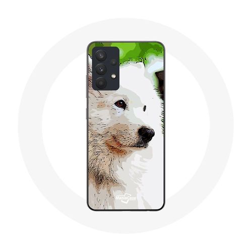 Coque Pour Samsung Galaxy A32 Chien Samoyède Blanc