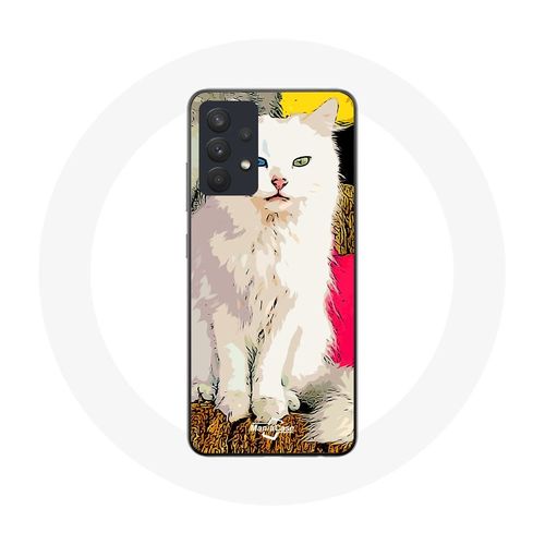 Coque Pour Samsung Galaxy A32 Turc De Van Chat Blanc Aux Yeux Bleu Et Jaune