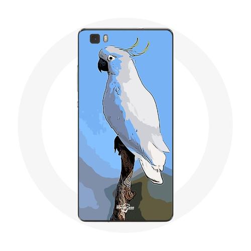 Coque Pour Huawei P8 Lite Cacatoès Perroquets Blanc Oiseaux