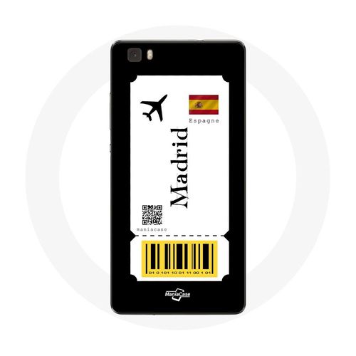 Coque Pour Huawei P8 Lite Billet D'avion Madrid Espagne