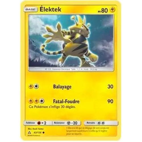 Carte Pokémon Elektek Pv80 43/156