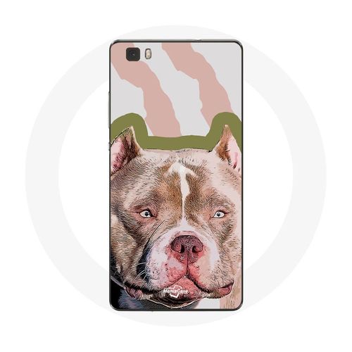 Coque Pour Huawei P8 Lite Chien De Pitbull Marron