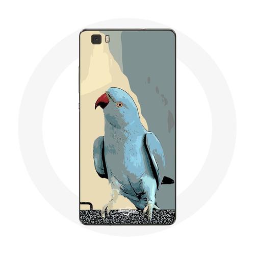 Coque Pour Huawei P8 Lite Perruches Perroquets Bleu