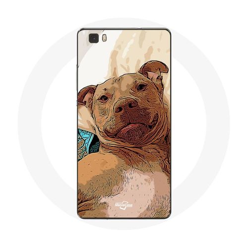 Coque Pour Huawei P8 Lite American Pit Bull Terrier Marron