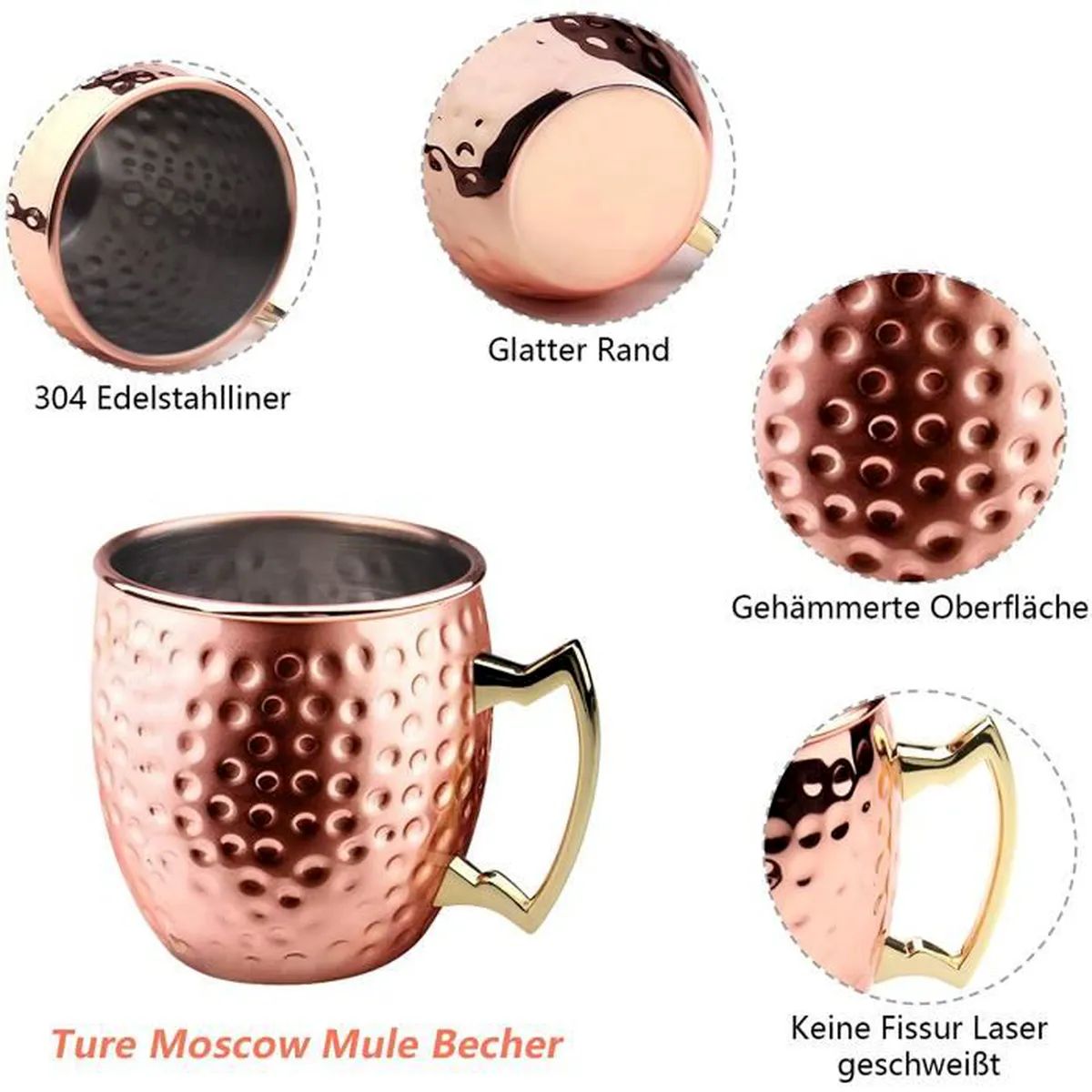 VERRE MOSCOW MULE, Moscow Mule, 2x Verre 2x Pailles