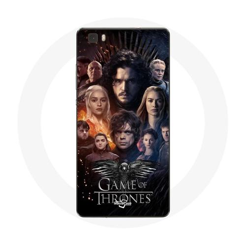 Coque Pour Huawei P8 Lite Game Of Thrones Saison 8 Le Trône De Fer L'affiche De L'équipage Logo Aigle Gris