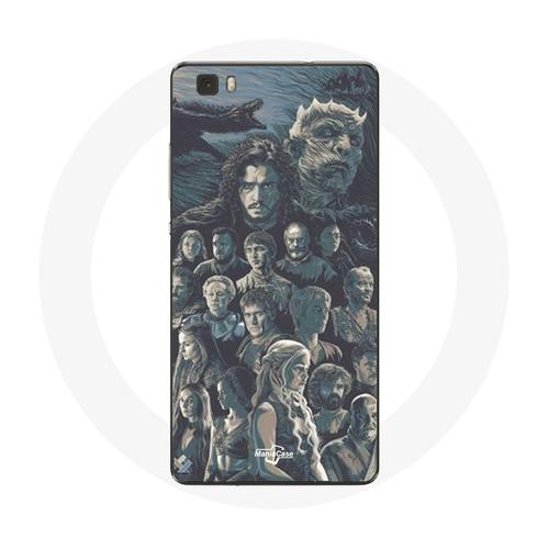 Coque Pour Huawei P8 Game Of Thrones Saison 8 Le Trône De Fer Affiche Personnages Fond Gris