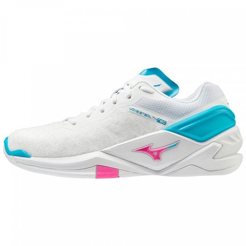Chaussures Mizuno Wave Stealth Neo Blanc Rose Bleu