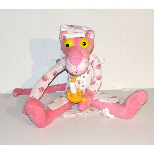 Peluche La Panthere Rose En Chemise De Nuit Play By Play - Doudou Pink Panther Mgm