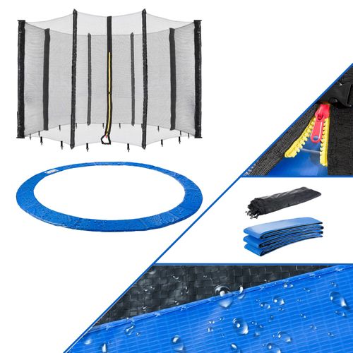 Arebos Coussin De Protection Pour Trampoline + Filet 460 Cm Filet Pour 8 Tiges