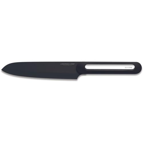 Couteau Japonais Le Couteau Du Chef Silicone Manche - Lame Noir Blister Pegb