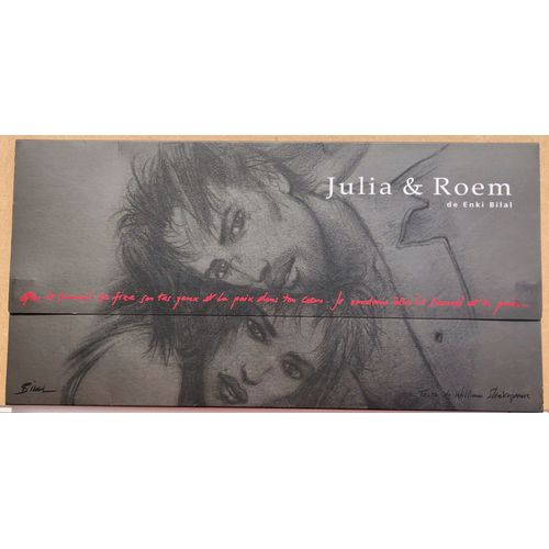 Enki Bilal . Portfolio Rouge 10 Images "Julia & Roem" . Dédicacé Et Signé Limité À 333 Ex Édition Auteur