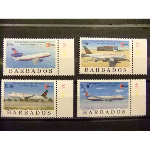 49 Barbade 1996 / Capex 96 Expo. Philatelica À Toronto / Avion Air Canada / Yvert 941 / 944 Mnh