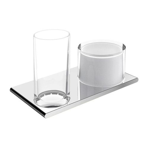 Double support EDITION 400 verre et distributeur de lotion chrom? KEUCO