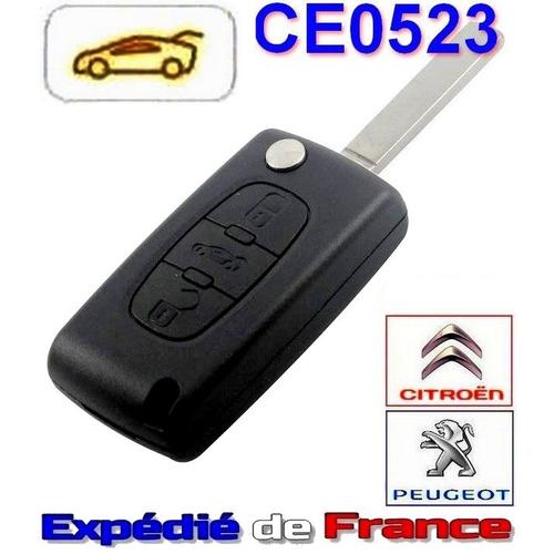 Coque de clé 3 boutons pour télécommande plip Peugeot 207 307 308 407 ce0523