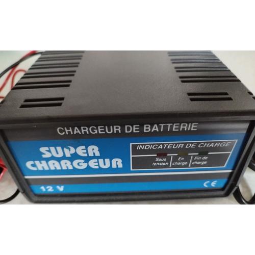 Super Chargeur De Batterie 12v Auto/Moto/Bateau Avec 2 Cosses Rouge/Noir 220v