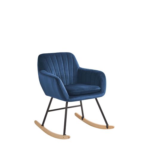 Fauteuil À Bascule Liarum Velours Bleu Marine