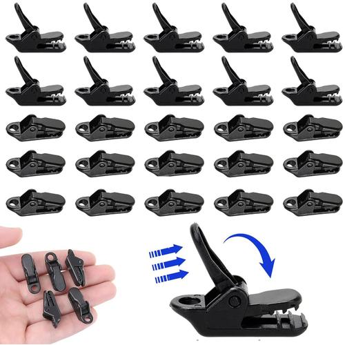 50pcs Tente Clips, Clips De Fixation, Camping Bâche Noir Pince Pour Auvent Coupe-Vent Snaps En Plastique Pinces Plastique