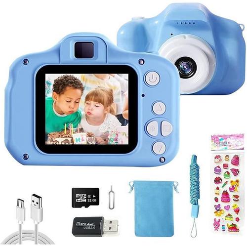 Appareil photo pour enfant, appareil photo numérique à selfie pour enfants  avec carte SD, enregistreur vidéo HD 20 m 1080p, jouet pour garçons et  filles, cadeaux pour enfants de 3 à 12