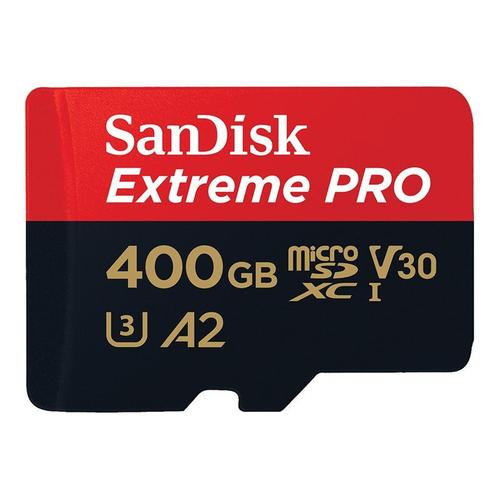 SanDisk Extreme Pro - Carte mémoire flash (adaptateur microSDXC vers SD inclus(e)) - 400 Go - A2 / Video Class V30 / UHS-I U3 / Class10 - microSDXC UHS-I