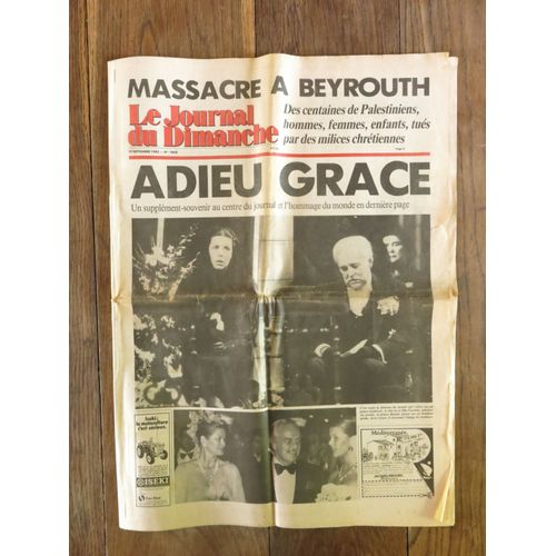 Le Journal Du Dimanche Du 19/09/1982 (Numéro 1868) "Adieu Grace"