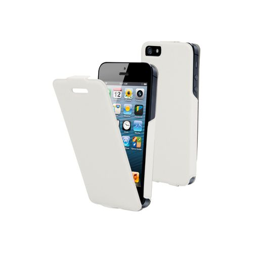 Muvit Flip - Étui Pour Téléphone Portable - Imitation Cuir - Blanc