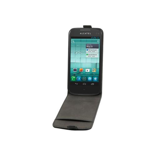 Muvit Slim S - Étui À Rabat Pour Téléphone Portable - Noir Uni - Pour Alcatel One Touch 997