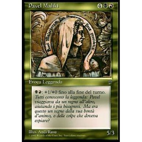 Carte Magic L Assemblée, Pavel Maliki ,-Italien, 1995, The Gathering , Legends Italien Bord Noir , 01 Janvier 1995, Id : 248/310, Créature, Peu Commune