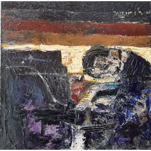 Toile Peinture Tableau Musiciens Jazz Musique 80x80 Cm - Evans In Brown (Bill Evans) Par Arena