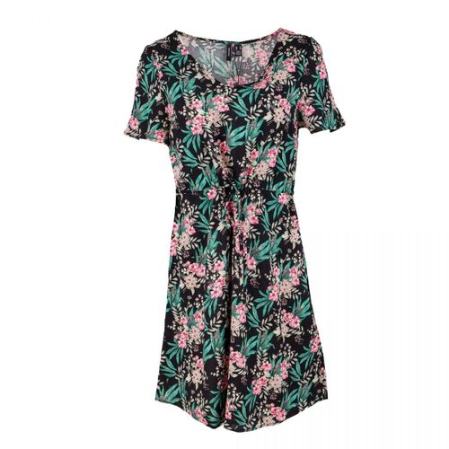 Robe Manches Courtes Noire À Fleurs Femme Vero Moda