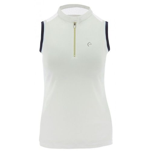 Polo Equith?Me "Smoff", Sans Manches - Couleur : Blanc, Taille : Xxs, Taille : Femme