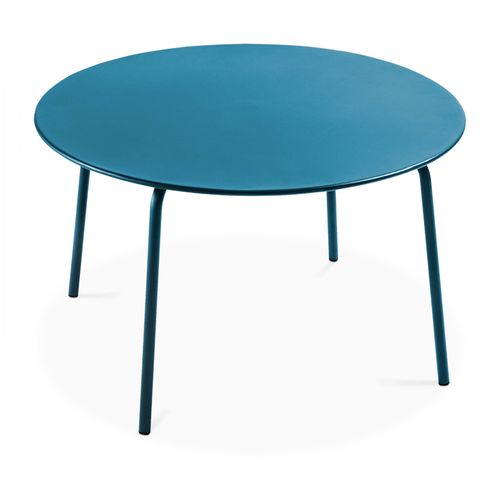 Table De Jardin Ronde En Acier Bleu Pacific