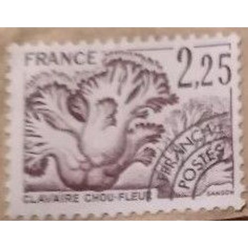Timbre N°Pr161 Y&t Violet Champignons Clavaire Chou-Fleur Surchargé "Affranch. Postes"