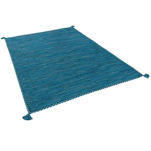 Pergamon Prico - Tapis Kilim Naturel Pétrole 170x240 Cm