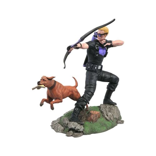 Marvel Comic Gallery - Statuette Hawkeye With Pizza Dog 23 Cm