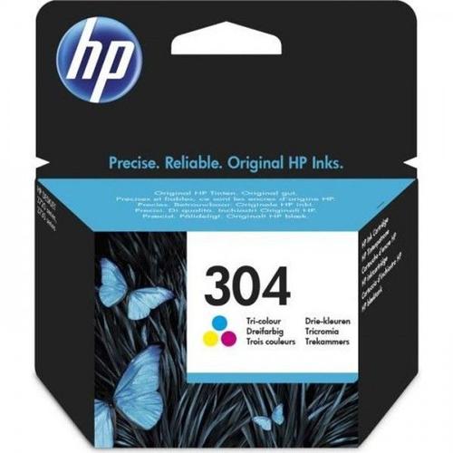 Cartouche d'Encre - Imprimante HP 304 trois couleurs authentique (N9K05AE) pour HP DeskJet 2620/2630/3720/3730