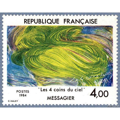 France 1984, Très Beau Timbre Neuf** Luxe Yvert 2300, Oeuvre De Jean Messagier, «Les 4 Coins Du Ciel».