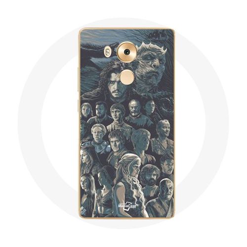 Coque Pour Huawei Mate 8 Game Of Thrones Saison 8 Le Trône De Fer Affiche Personnages Fond Gris