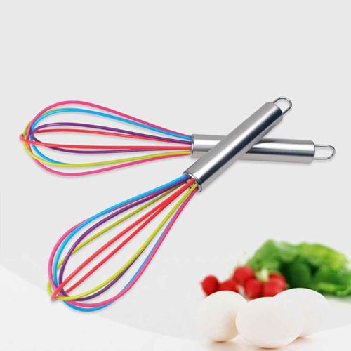 Batteur À ¿Ufs Manuel En Silicone Et Acier Inoxydable, 25x6cm, Batteur À ¿Ufs Manuel, Agitateur Pour Pâtisserie À Domicile, Fournitures De Cuisine